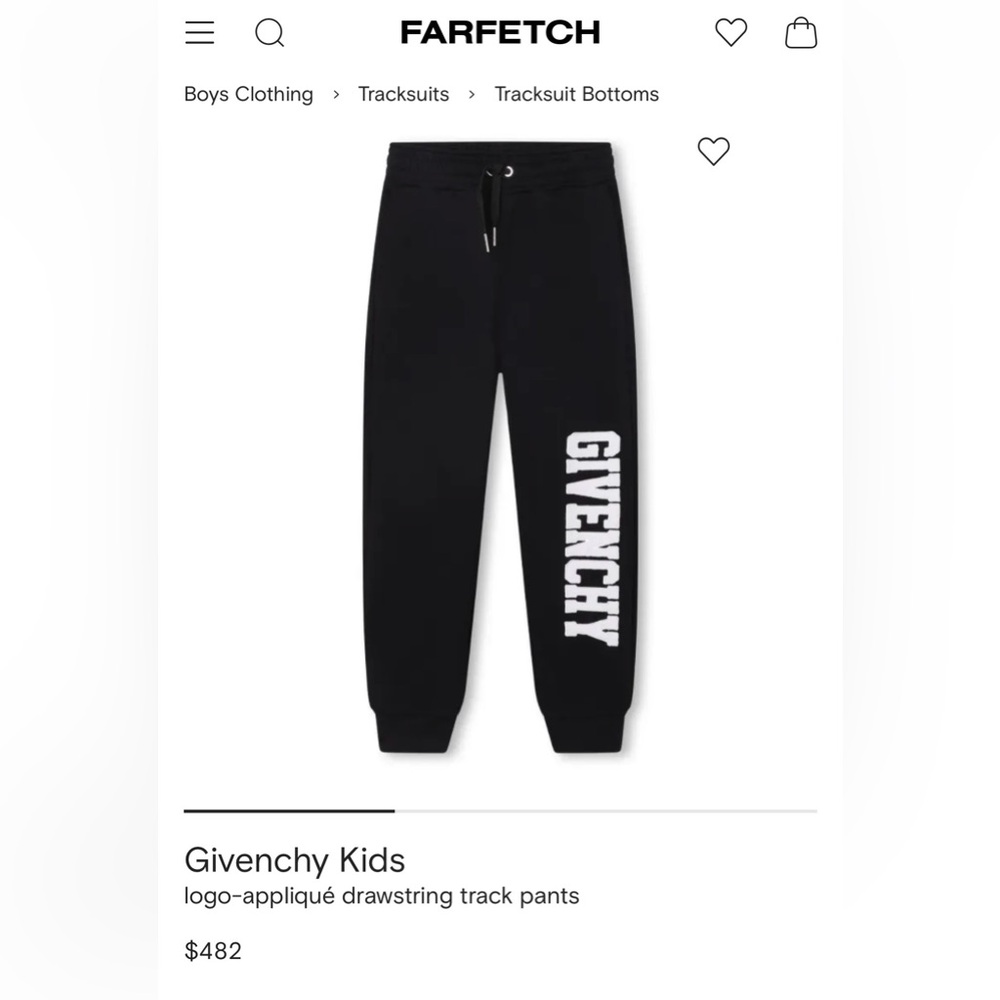 AUTHENTIC Givenchy Kids Black Logo Joggers